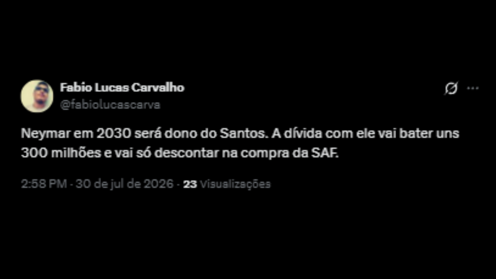 Críticas ao bustos recebido por Neymar - Reprodução/X @fabiolucascarv