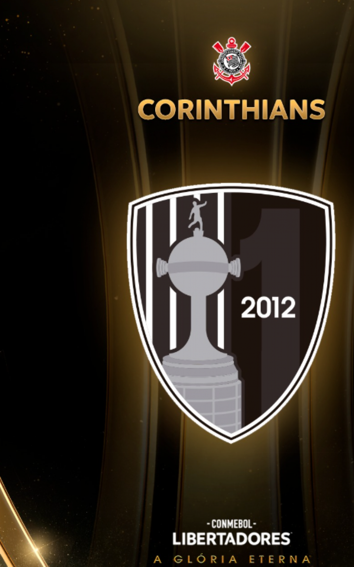 Patch de campeão da Libertadores do Corinthians, com o título de 2012