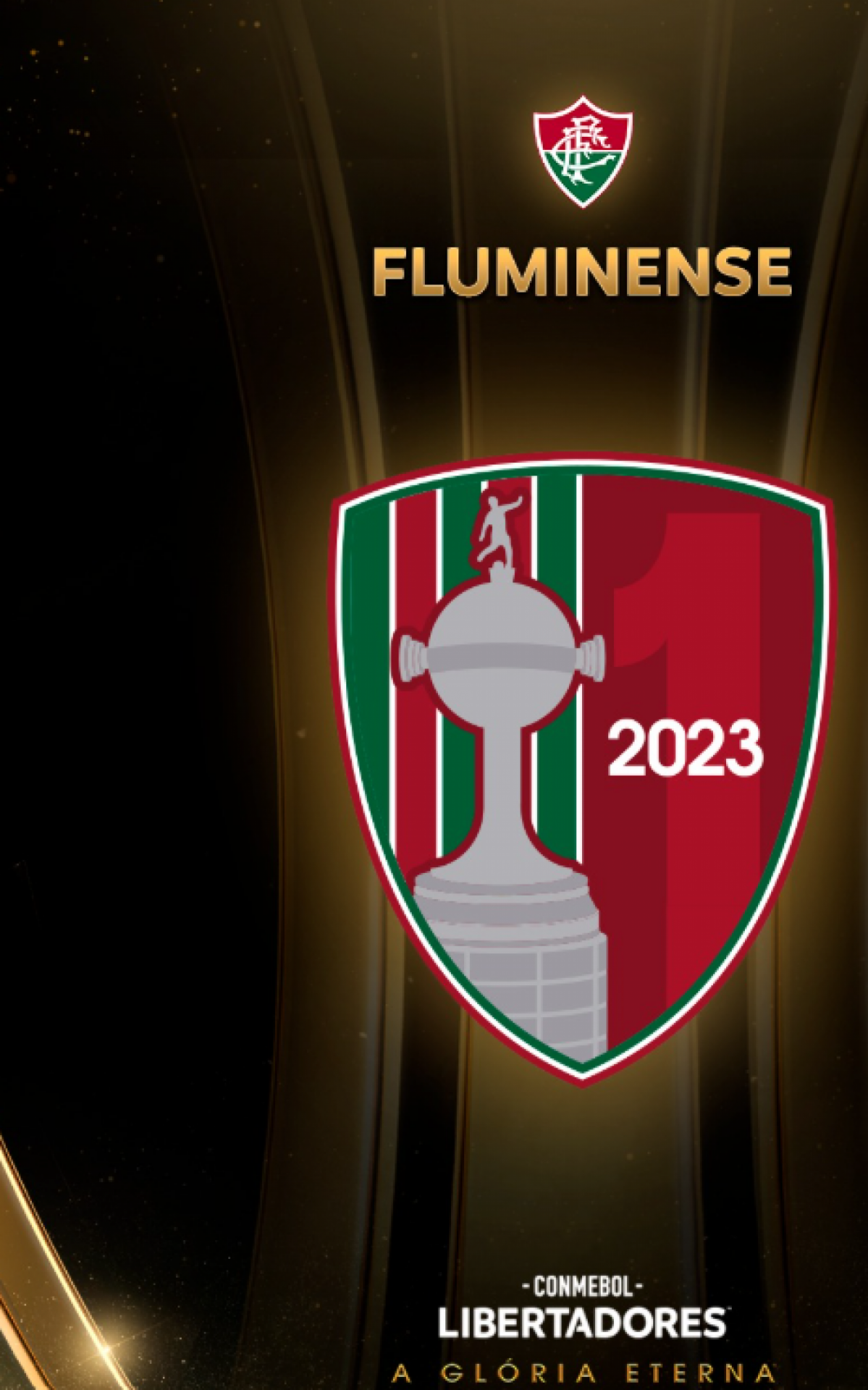 Patch de campeão da Libertadores do Fluminense, com o título de 2023