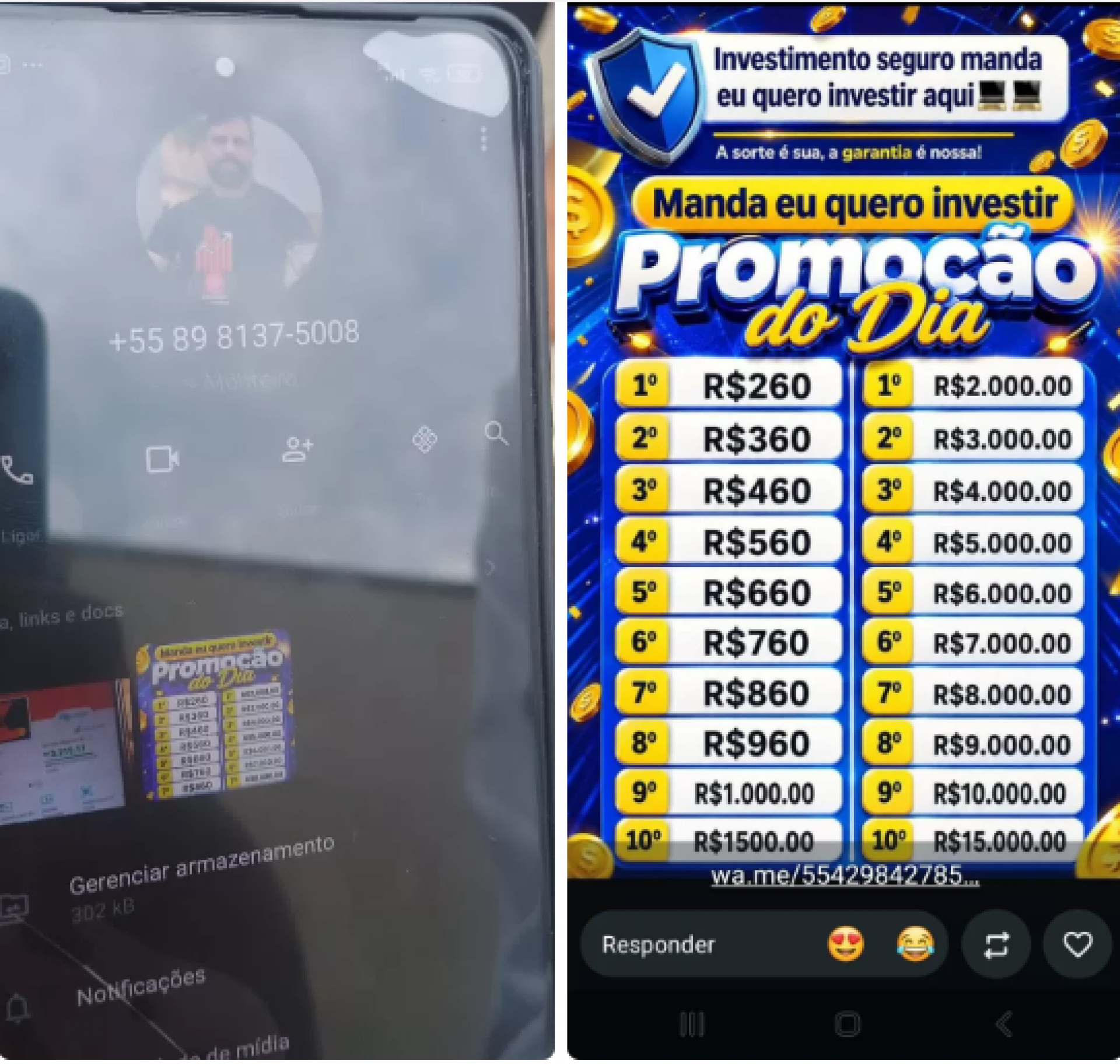 Contato que aplica o golpe - Reprodu&ccedil;&atilde;o