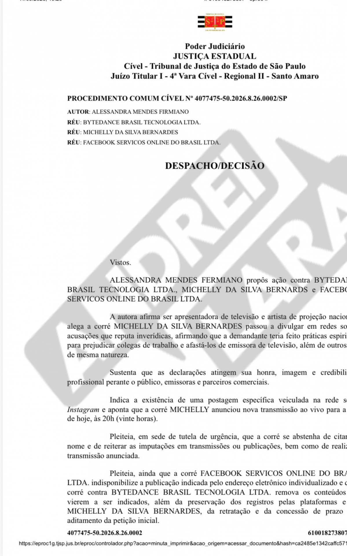 Liminar da Justiça de São Paulo impõe restrições a Mãe Michelly após ação de Cariúcha